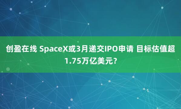 创盈在线 SpaceX或3月递交IPO申请 目标估值超1.75万亿美元？