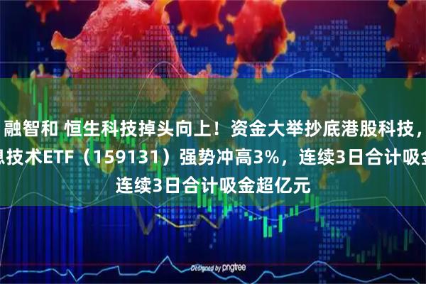 融智和 恒生科技掉头向上！资金大举抄底港股科技，港股信息技术ETF（159131）强势冲高3%，连续3日合计吸金超亿元