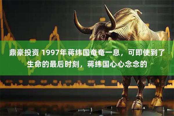 鼎豪投资 1997年蒋纬国奄奄一息，可即使到了生命的最后时刻，蒋纬国心心念念的